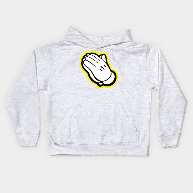 Praying hands-yellow Kids Hoodie by God Given apparel